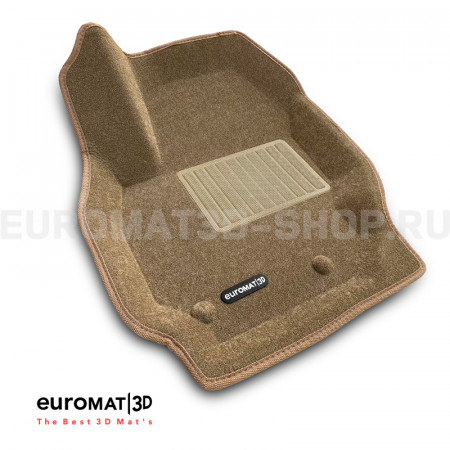 Текстильные 3D коврики Euromat3D Business в салон для Volvo S 80 (2006-) № EMC3D-005507T Бежевые