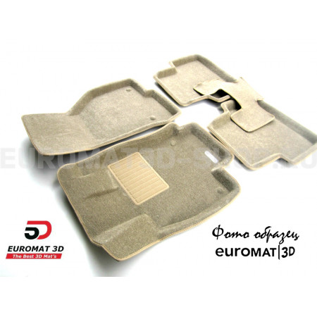 Текстильные 3D коврики Euromat3D Business в салон для Toyota Corolla (2013-2018) № EMC3D-005128T Бежевый
