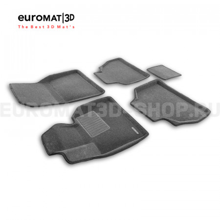 Текстильные 3D коврики Euromat3D Business в салон для Bmw X7 (G07) (2019-) № EMC3D-001226G Серые