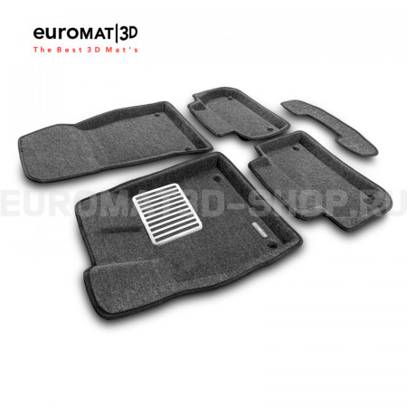 Текстильные 3D коврики Euromat3D Lux в салон для Audi Q5 (2017-2020) № EM3D-001101G Серые