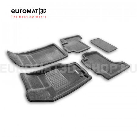 Текстильные 3D коврики Euromat3D Business в салон для Jeep Grand Cherokee (2006-2010) № EMC3D-002761G Серые