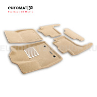 Текстильные 3D коврики Euromat3D Lux в салон для Toyota Land Cruiser 300 (2021-) № EM3D-005109T Бежевые