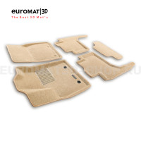 Текстильные 3D коврики Euromat3D Business в салон для Toyota Land Cruiser 300 (2021-) № EMC3D-005109T Бежевые