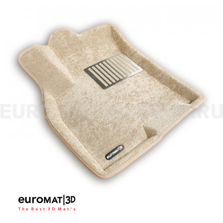 Текстильные 3D коврики Euromat3D Lux в салон для Chery Tiggo 8 PRO (2019-2023) № EM3D-001422T Бежевые