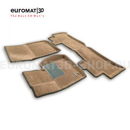 Текстильные 3D коврики Euromat3D Business в салон для Land Rover Range Rover Vogue (2002-2012) № EMC3D-003105R Коричневые